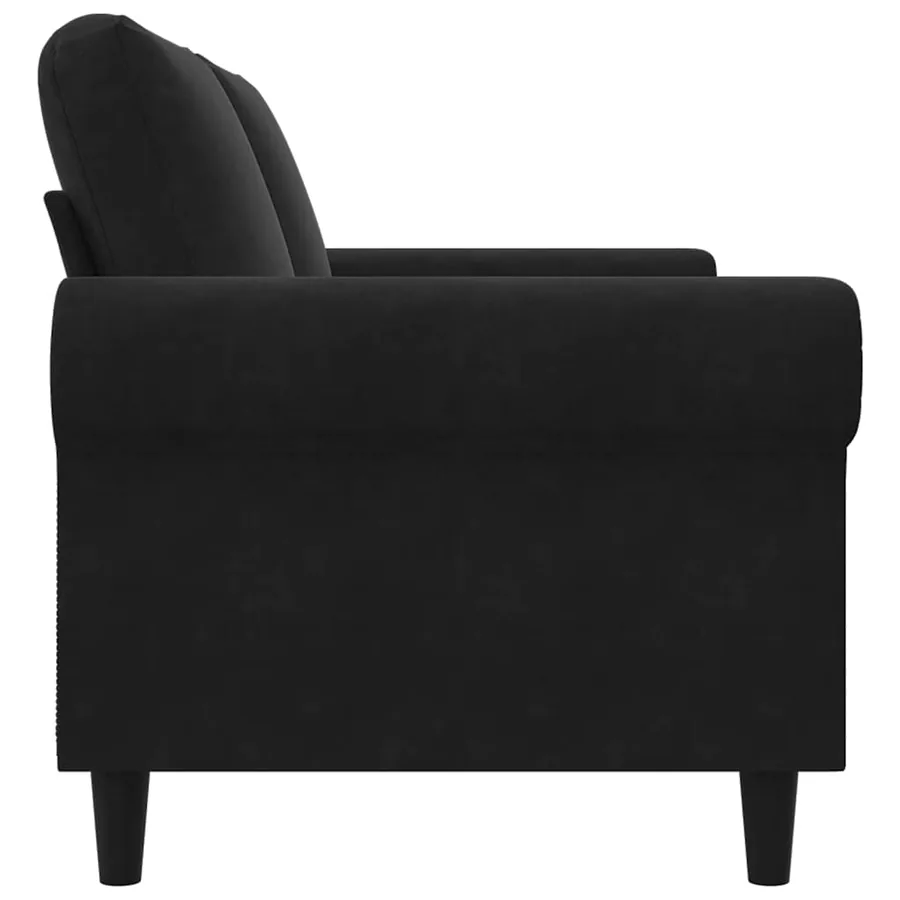 Canapé à 2 places Noir 140 cm Velours - 5
