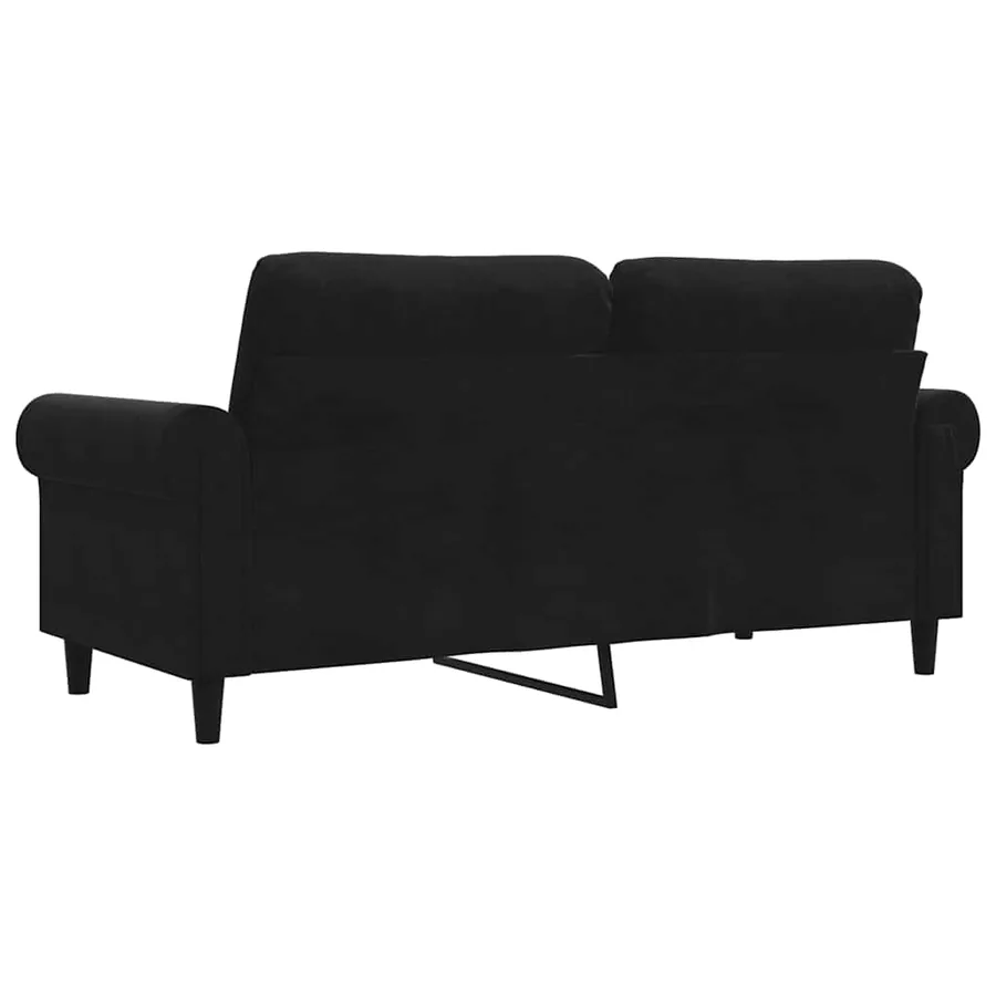 Canapé à 2 places Noir 140 cm Velours - 6
