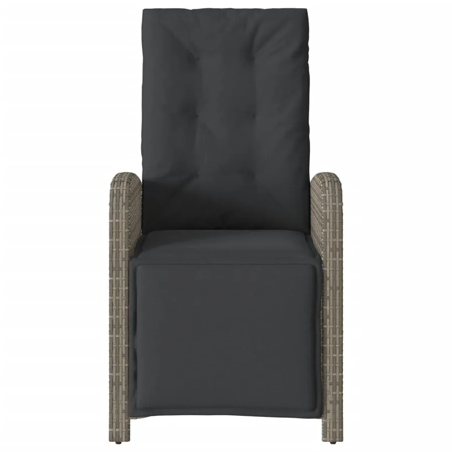 Chaises inclinables de jardin lot de 2 et repose-pied rotin - 5