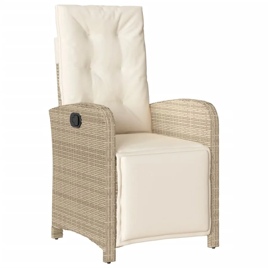 Ensemble à manger de jardin avec coussins 5pcs Beige poly rotin - 4
