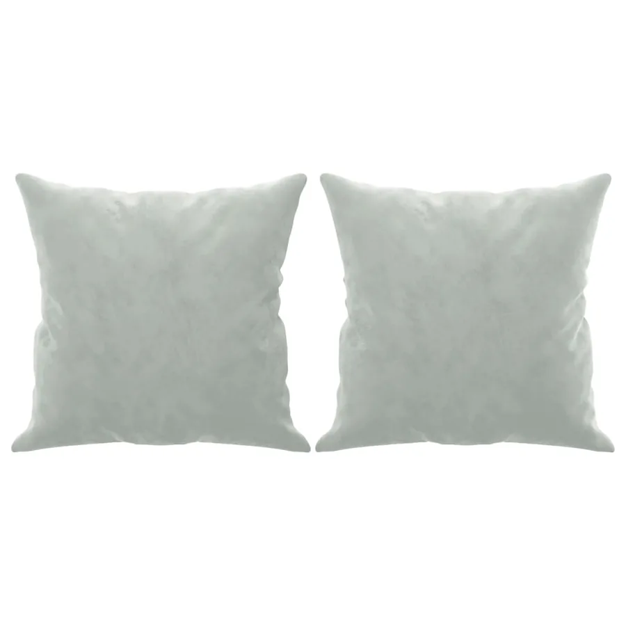 Canapé 2 places avec oreillers gris clair 140 cm velours - 5