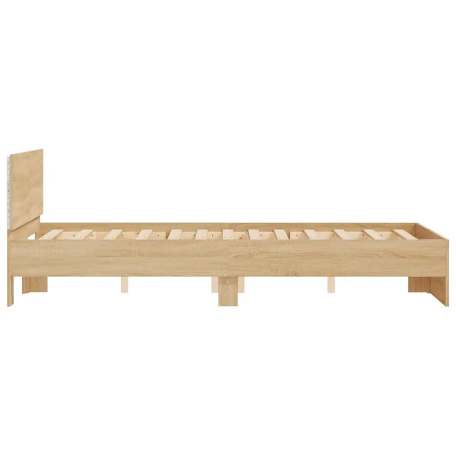 Cadre de lit avec tête de lit et LED chêne sonoma 120x190 cm - 8