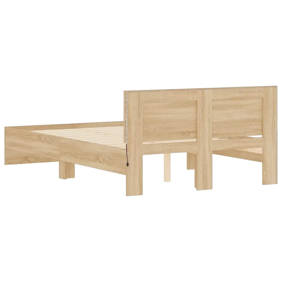 Cadre de lit avec tête de lit et LED chêne sonoma 120x190 cm - 9