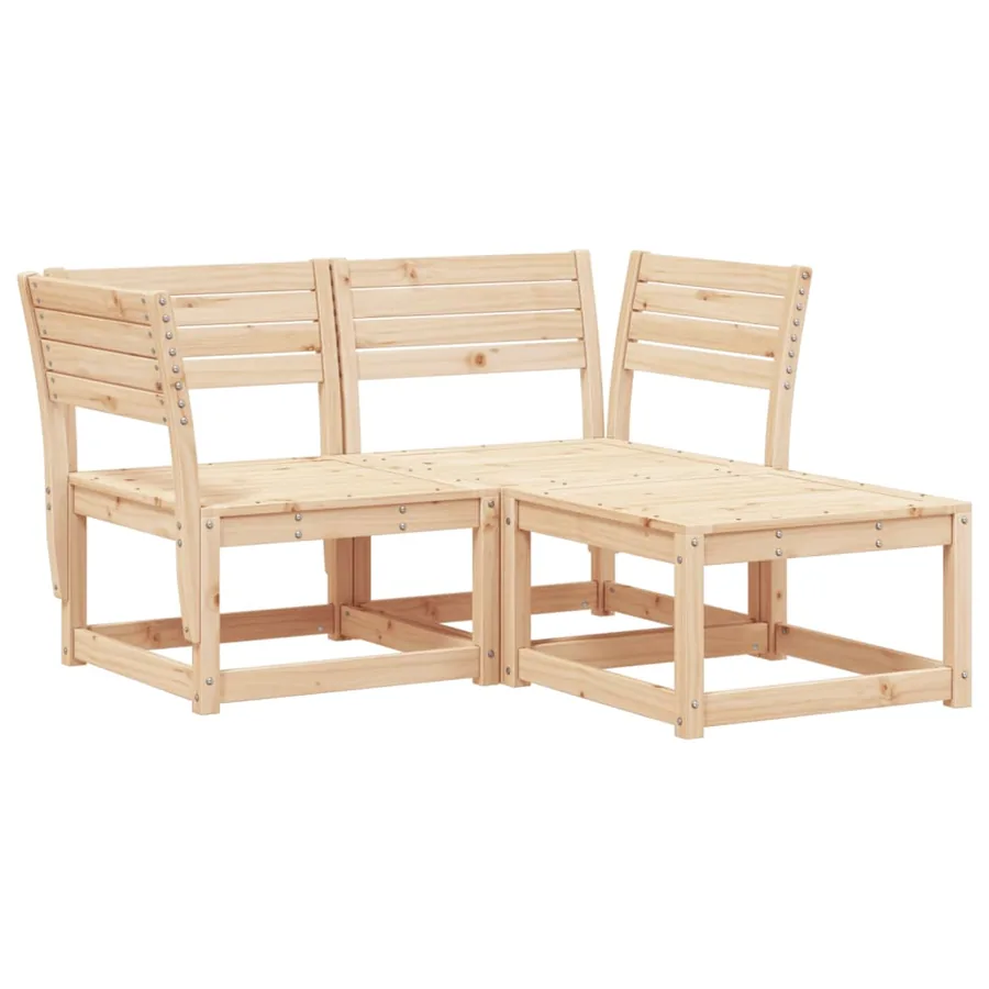Salon de jardin 3 pcs bois de pin massif - 2