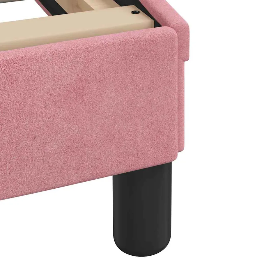 Lit avec matelas Dover rose 120x200 cm velours - 6