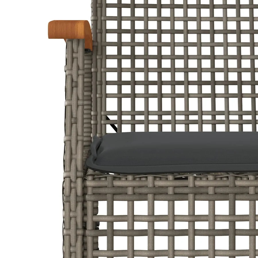 Ensemble à manger de jardin et coussins 7 pcs gris rotin - 5