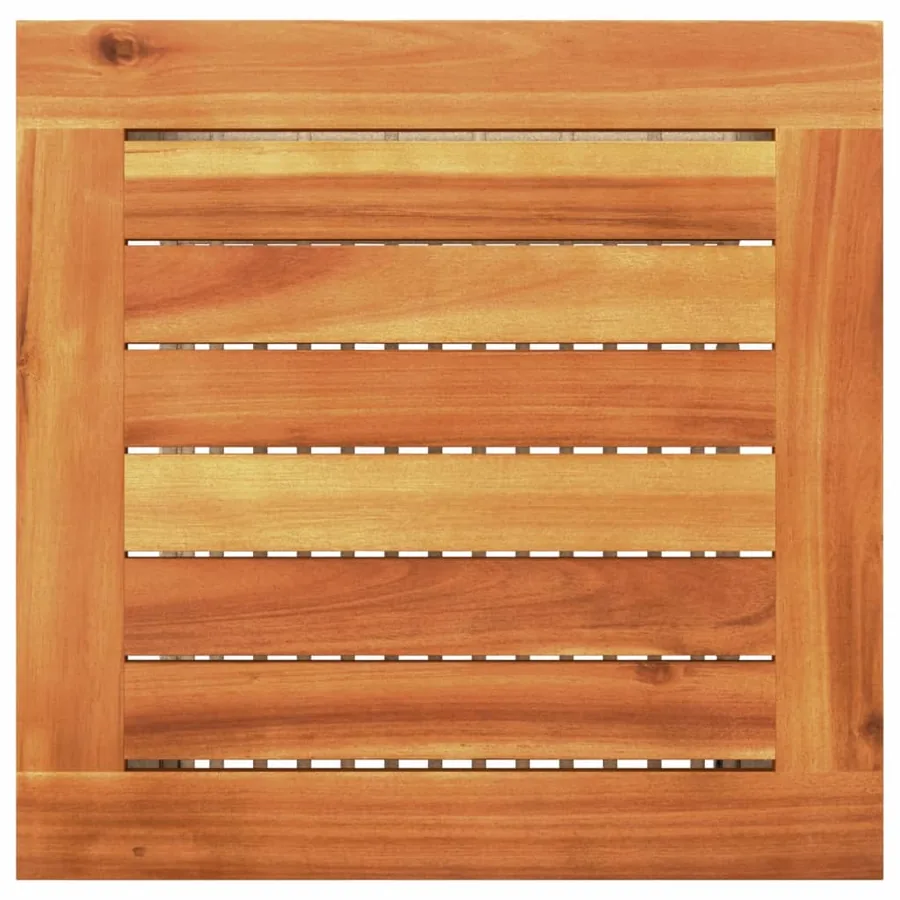 Table de jardin beige 40x40x42 cm résine tressée et bois acacia - 7