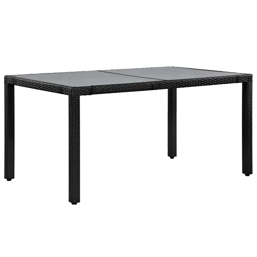 Ensemble à manger d'extérieur 7 pcs Résine tressée Noir - 2