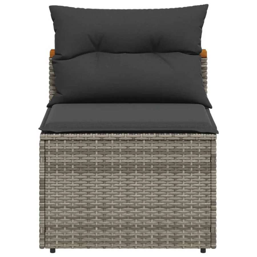 Canapés de jardin sans accoudoirs avec coussins 2 pcs gris - 5
