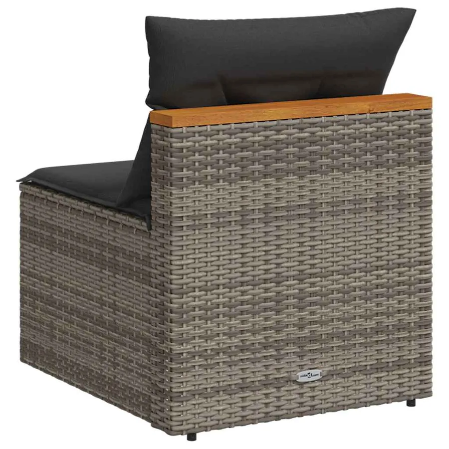 Canapés de jardin sans accoudoirs avec coussins 2 pcs gris - 7