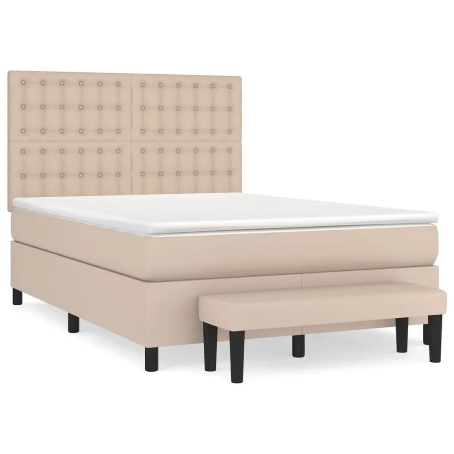 Sommier à lattes de lit avec matelas Cappuccino 140x190 cm - 2