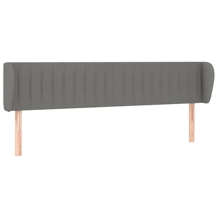 Tête de lit avec oreilles Gris foncé 163x23x78/88 cm Tissu - 2