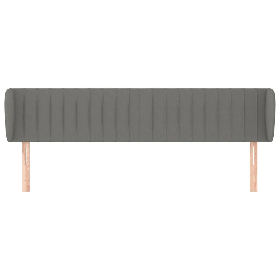 Tête de lit avec oreilles Gris foncé 163x23x78/88 cm Tissu - 3