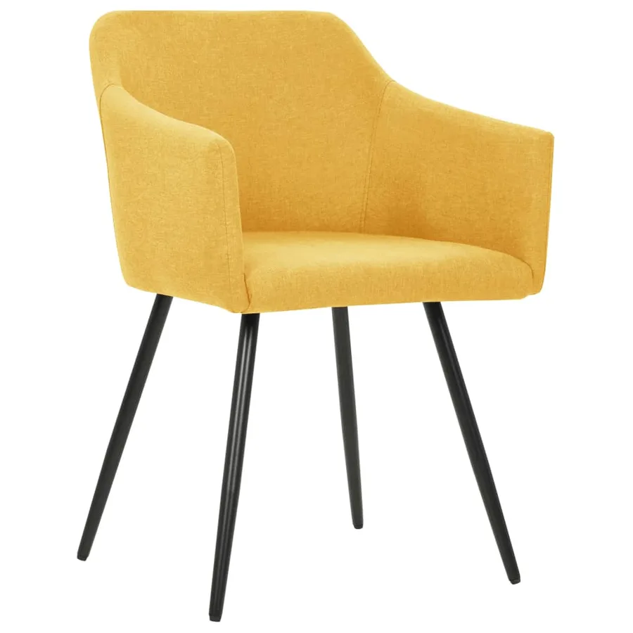 Chaises à manger lot de 2 jaune tissu - 2