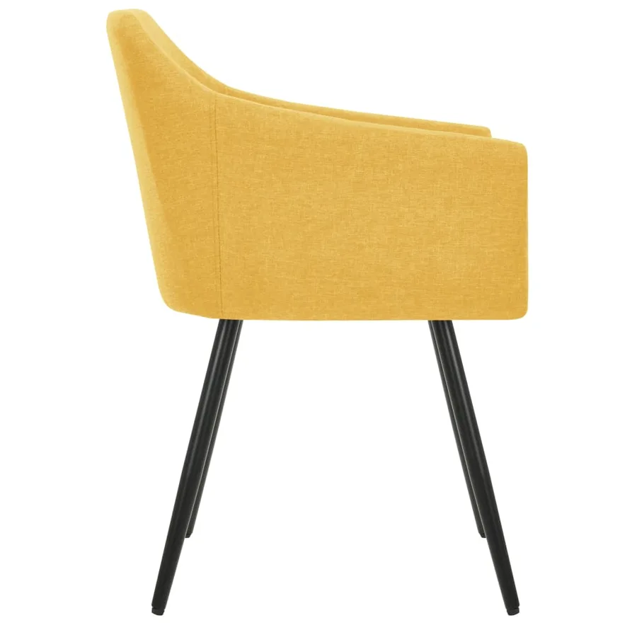 Chaises à manger lot de 2 jaune tissu - 4