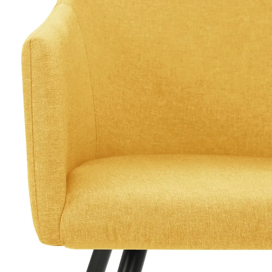 Chaises à manger lot de 2 jaune tissu - 5