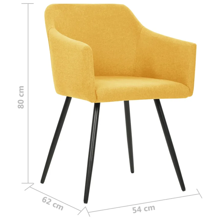 Chaises à manger lot de 2 jaune tissu - 7