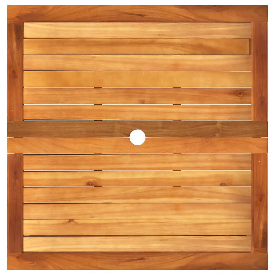 Table de jardin noir 80x80x75 cm résine tressée et bois acacia - 6
