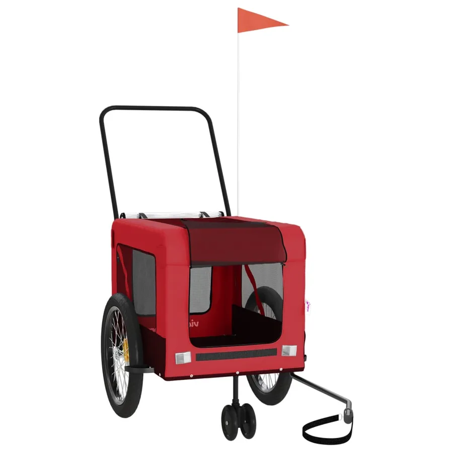 Remorque de vélo pour animaux de compagnie rouge et noir - 2