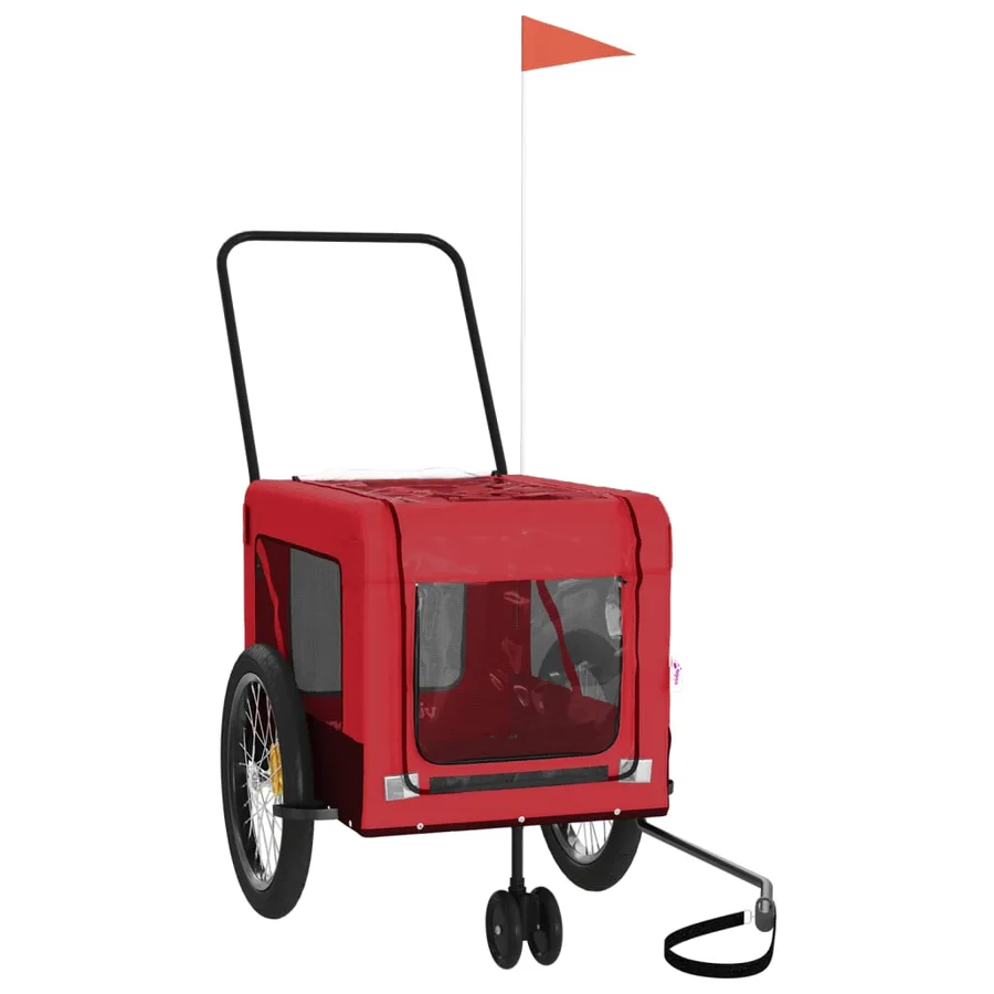 Remorque de vélo pour animaux de compagnie rouge et noir - 4