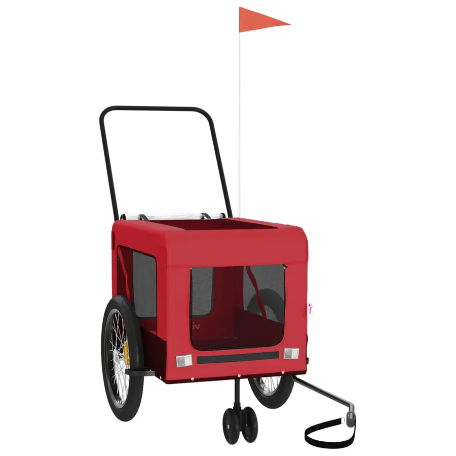Remorque de vélo pour animaux de compagnie rouge et noir - 5
