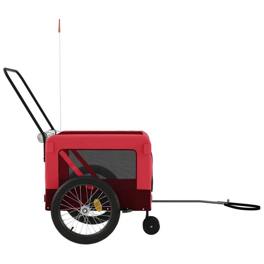 Remorque de vélo pour animaux de compagnie rouge et noir - 7