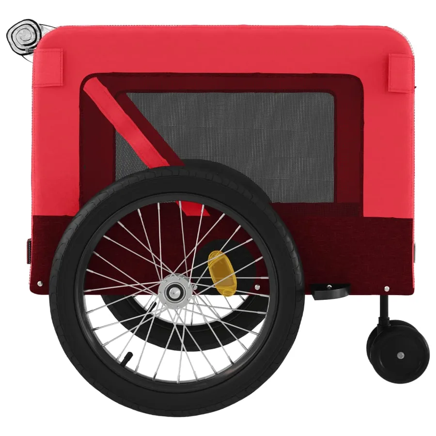 Remorque de vélo pour animaux de compagnie rouge et noir - 8