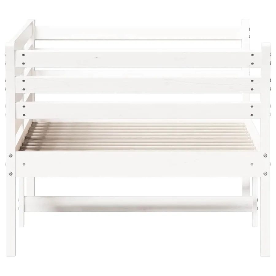 Lit de jour sans matelas blanc 90x190 cm bois de pin massif - 5