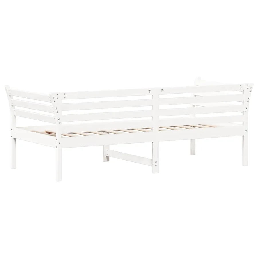 Lit de jour sans matelas blanc 90x190 cm bois de pin massif - 6