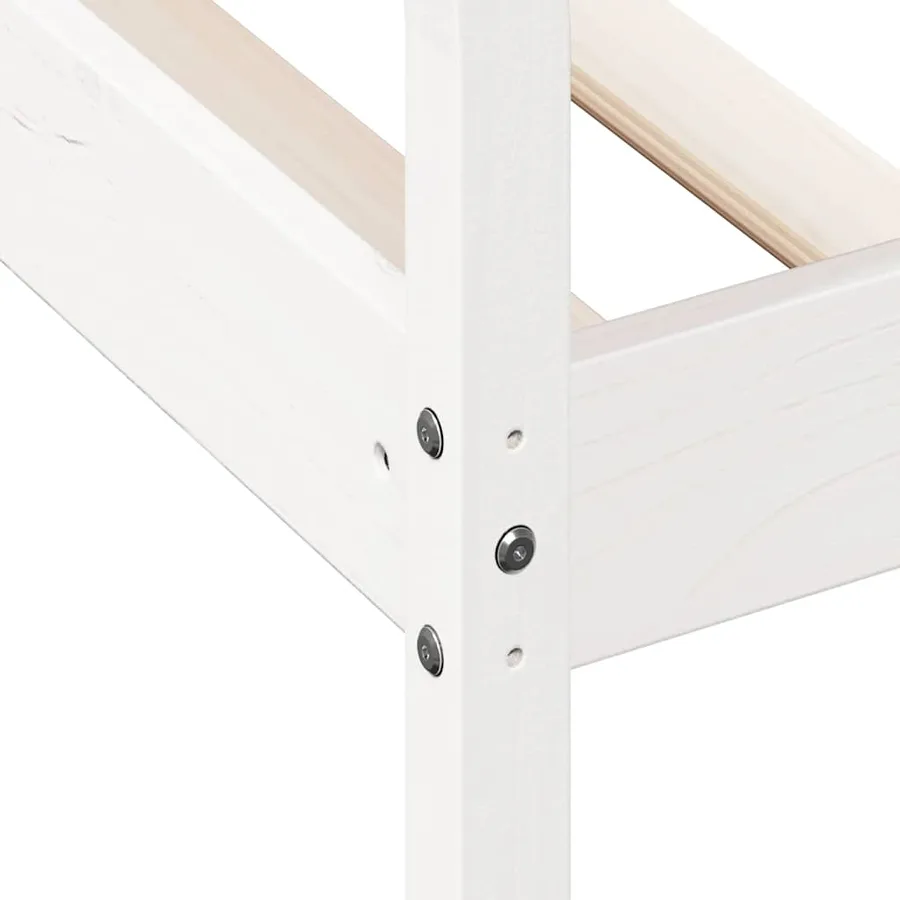 Lit de jour sans matelas blanc 90x190 cm bois de pin massif - 7