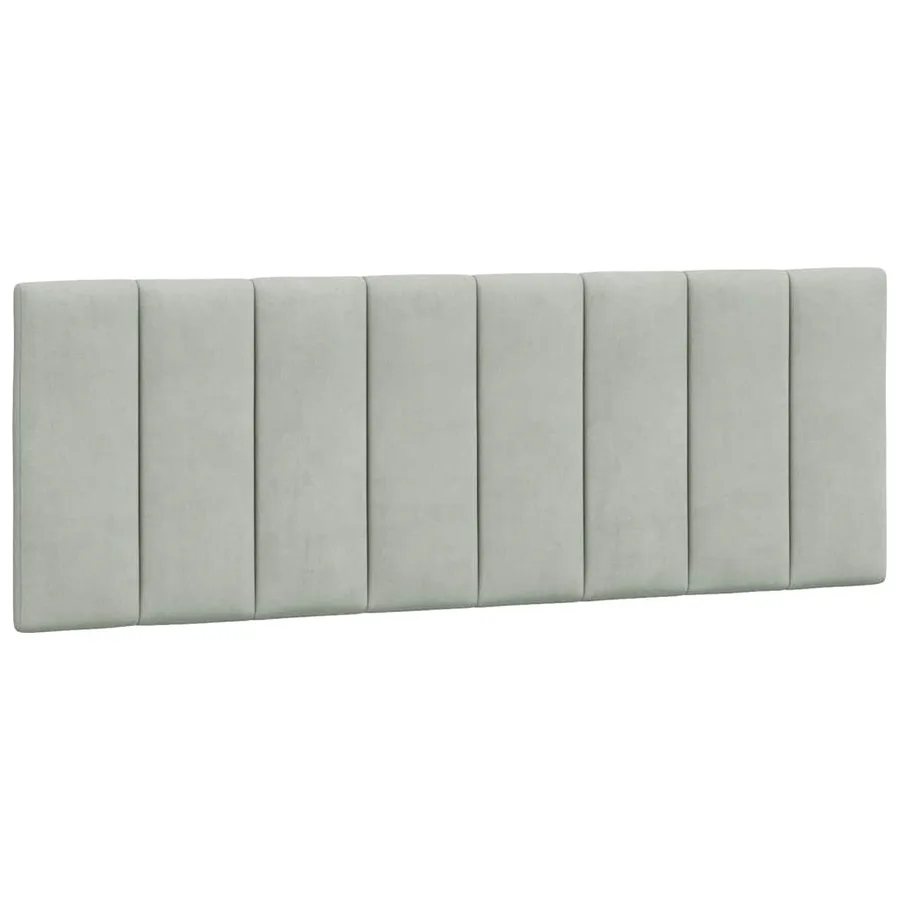 Coussin de tête de lit Hanko gris clair 140 cm velours - 2