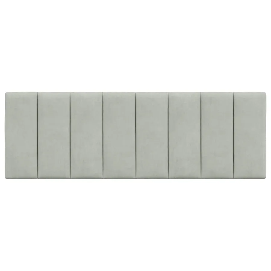 Coussin de tête de lit Hanko gris clair 140 cm velours - 5