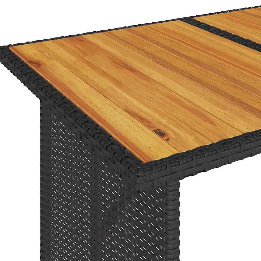 Ensemble à manger de jardin coussins 2pcs noir résine tressée - 10