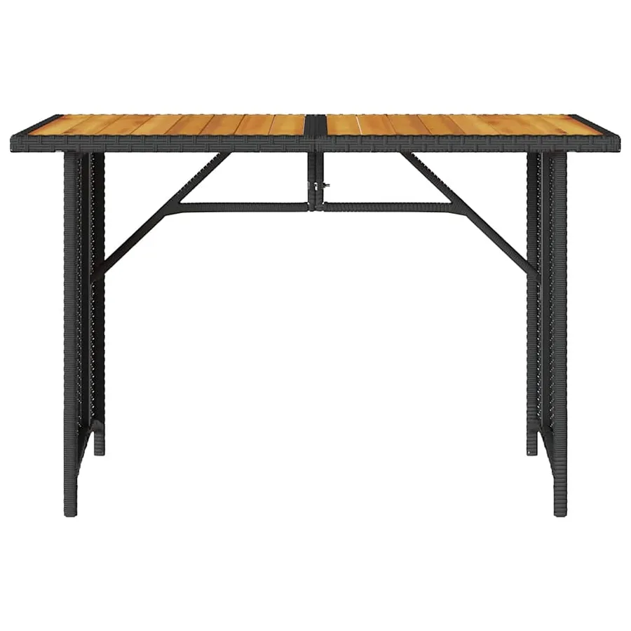 Ensemble à manger de jardin coussins 2pcs noir résine tressée - 7