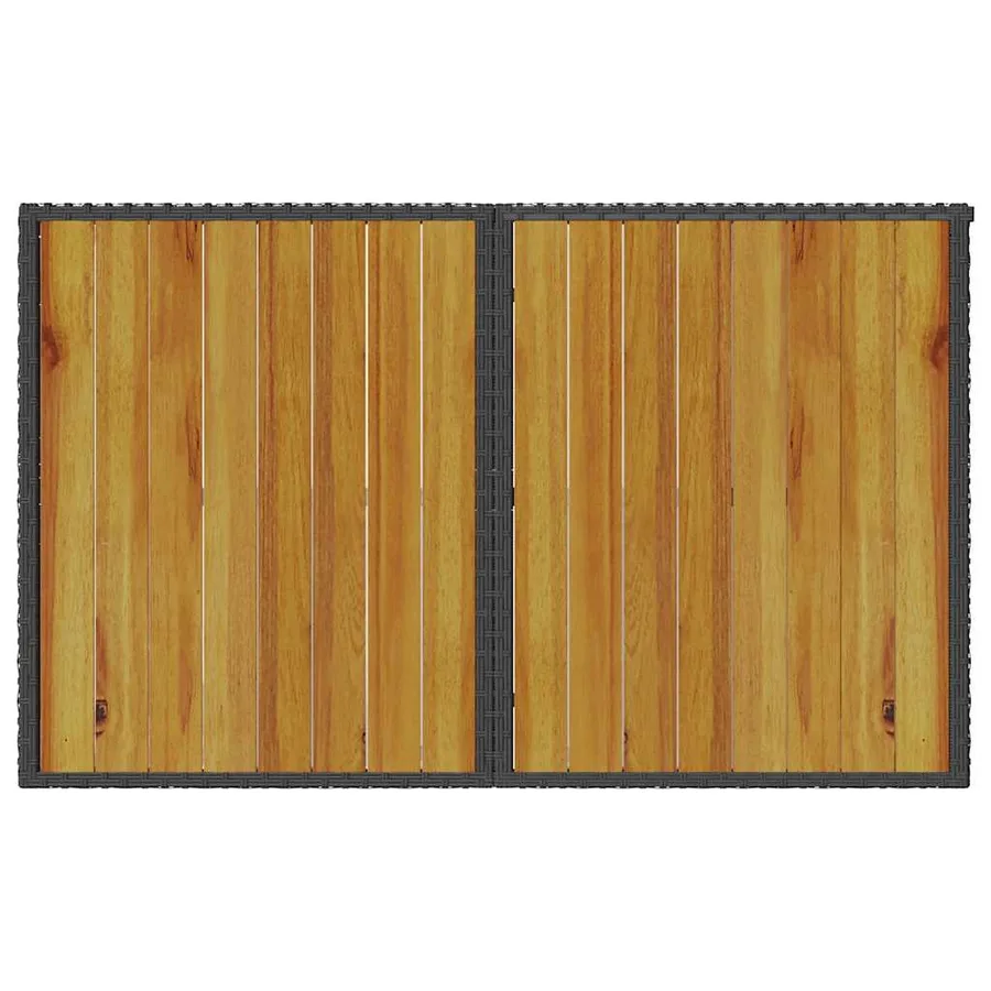 Ensemble à manger de jardin coussins 2pcs noir résine tressée - 8