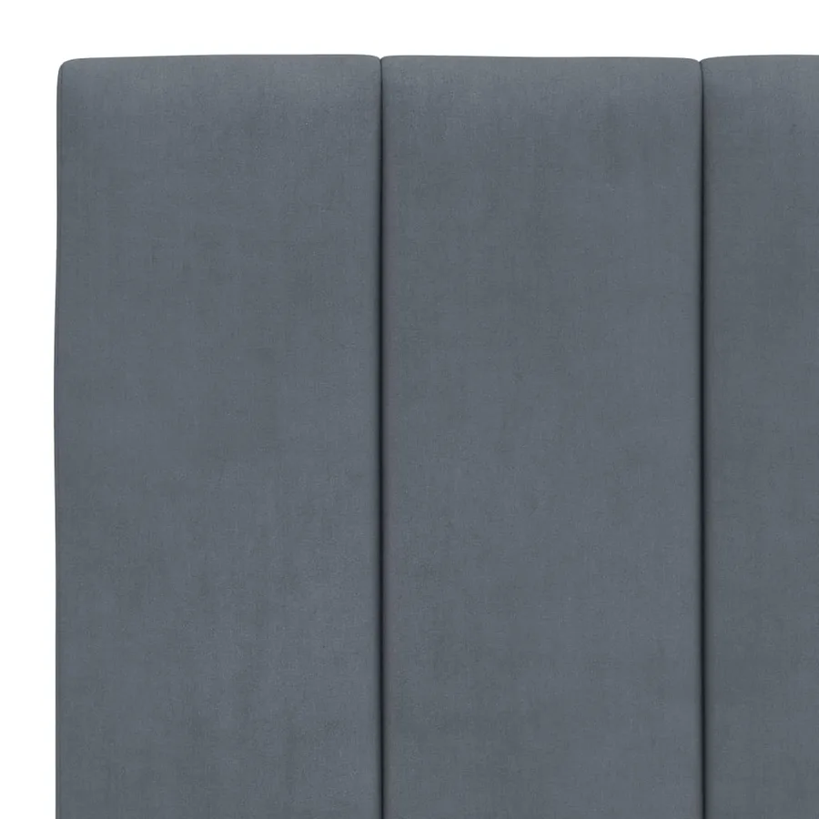 Lit avec matelas Hanko gris foncé 80x200 cm velours - 6