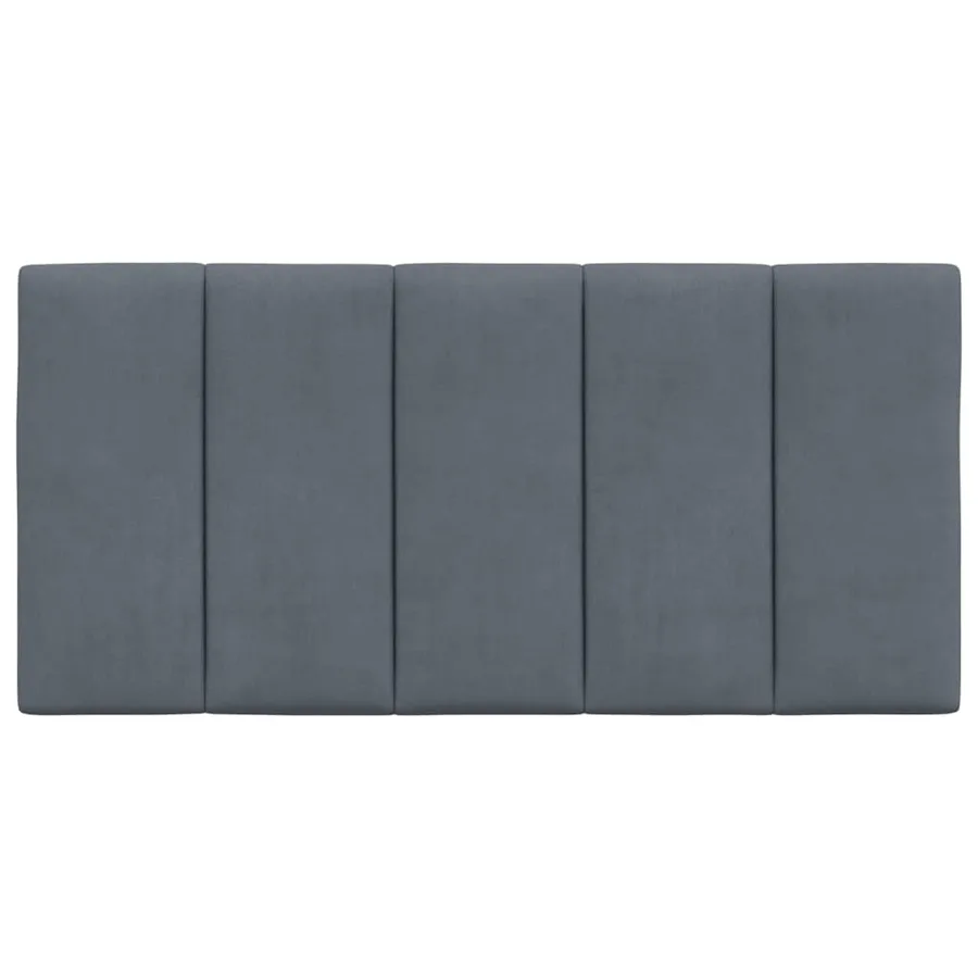 Coussin de tête de lit Hanko gris foncé 100 cm velours - 5