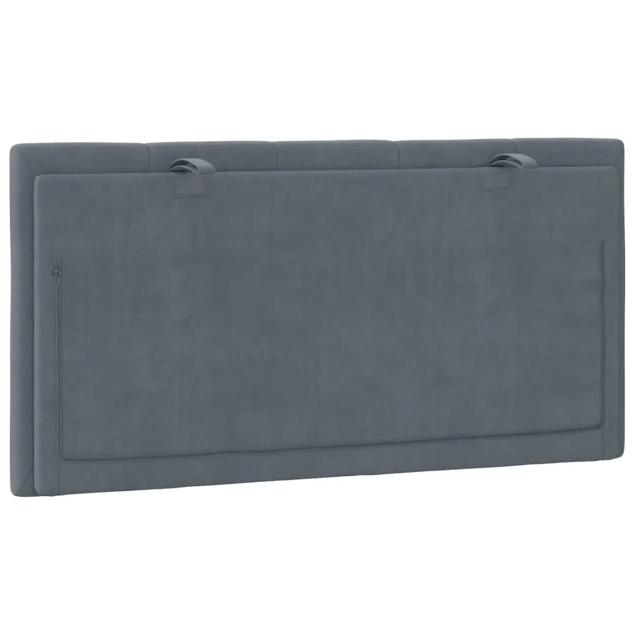 Coussin de tête de lit Hanko gris foncé 100 cm velours - 7