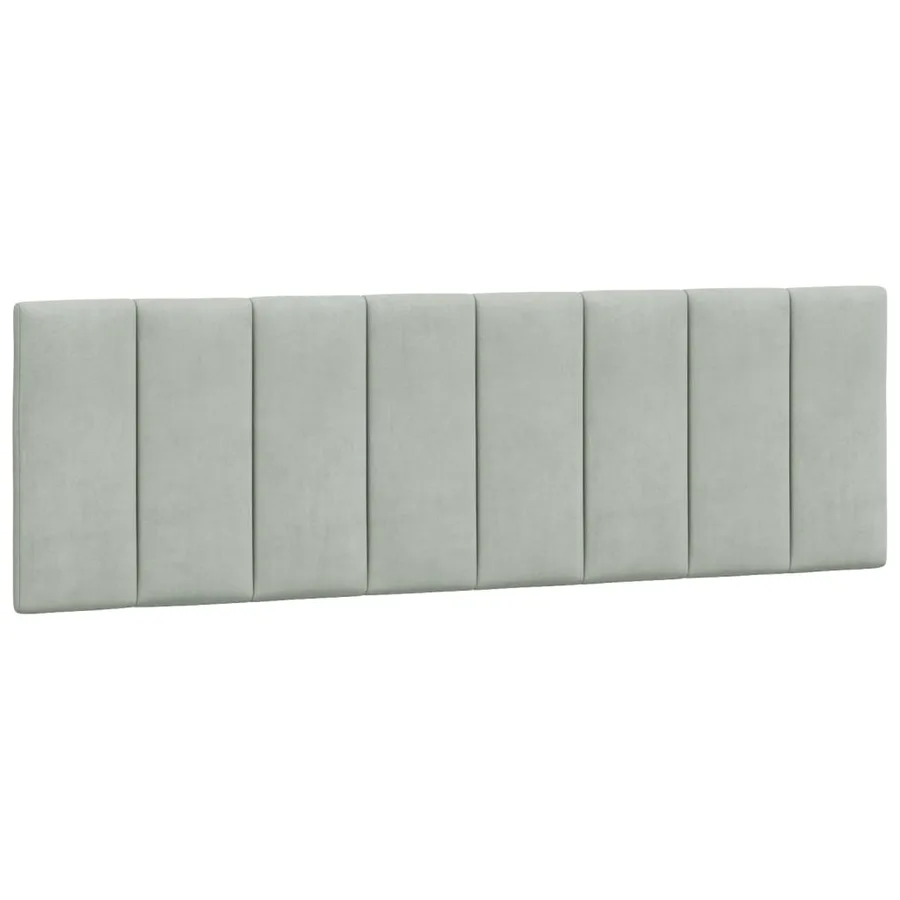 Lit avec matelas Hanko gris clair 160x200 cm velours - 5