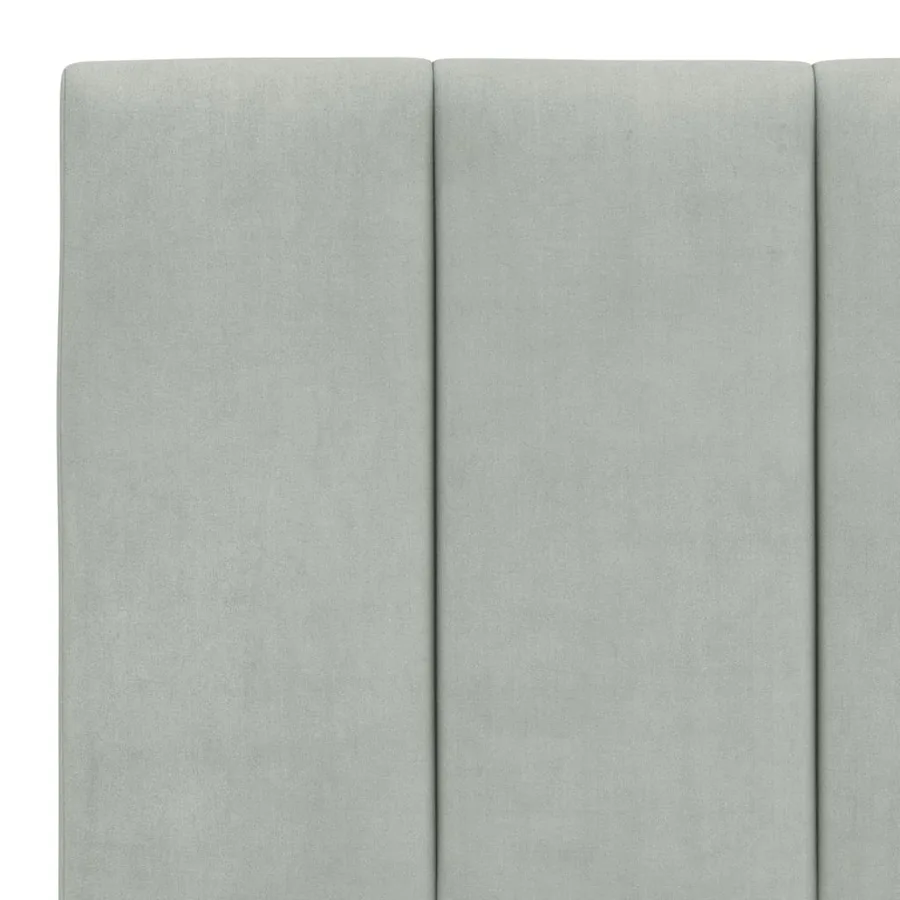 Lit avec matelas Hanko gris clair 160x200 cm velours - 6