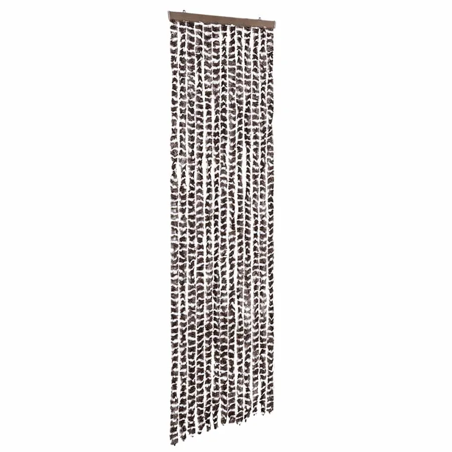 Rideau anti-mouches beige et marron 56x200 cm chenille - 2