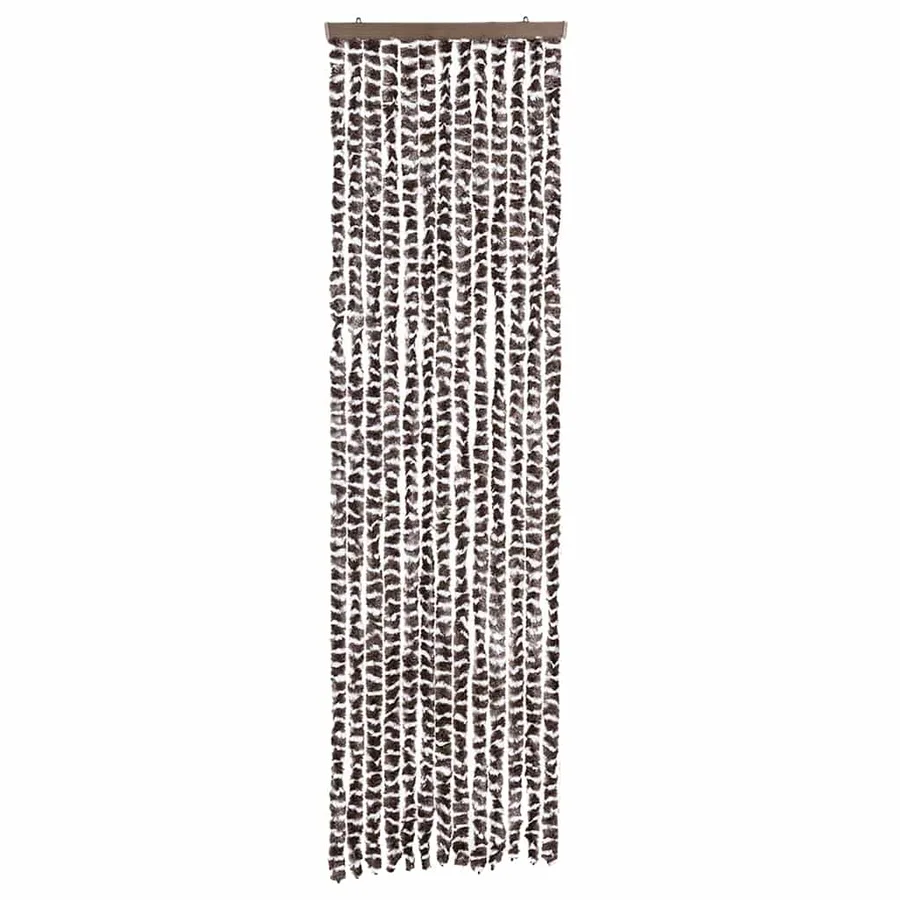 Rideau anti-mouches beige et marron 56x200 cm chenille - 3