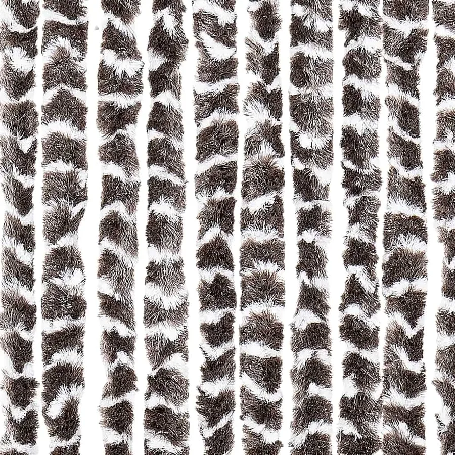 Rideau anti-mouches beige et marron 56x200 cm chenille - 5