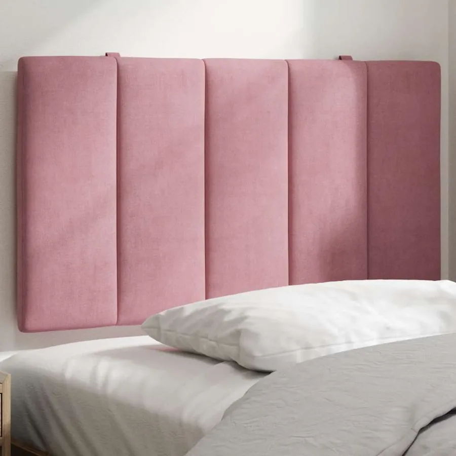 Coussin de tête de lit Hanko rose 80 cm velours