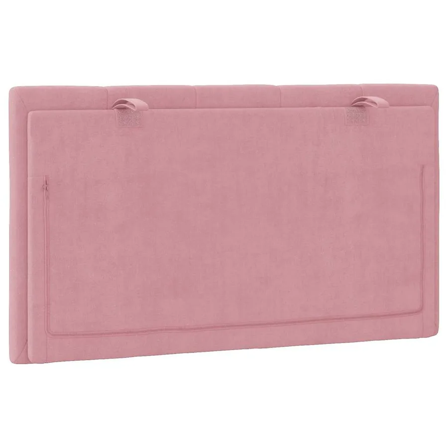 Coussin de tête de lit Hanko rose 80 cm velours - 7