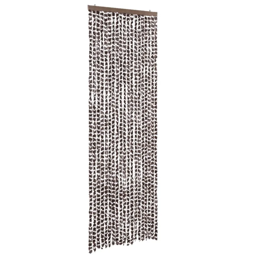 Rideau anti-mouches marron et blanc 56x200 cm chenille - 2