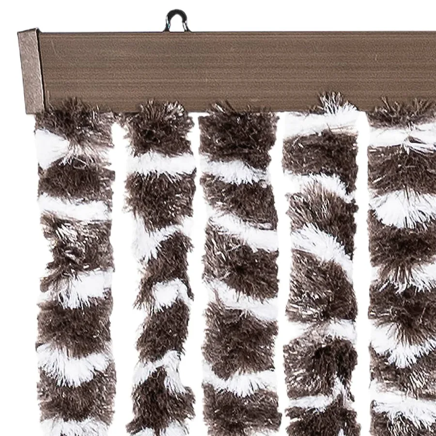 Rideau anti-mouches marron et blanc 56x200 cm chenille - 4