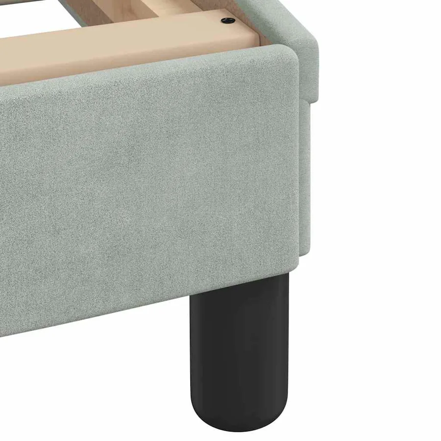Cadre de lit sans matelas Hanko gris clair 90x200 cm velours - 10