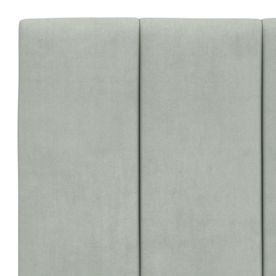 Cadre de lit sans matelas Hanko gris clair 100x200 cm velours - 10