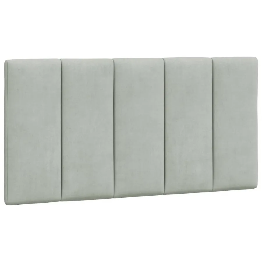 Lit avec matelas Hanko gris clair 100x200 cm velours - 5